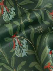 Green Festive Christmas Bauble Printed Satin Midi Skirt - Image 6 of 7