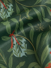 Green Festive Christmas Bauble Printed Satin Midi Skirt - Image 7 of 7