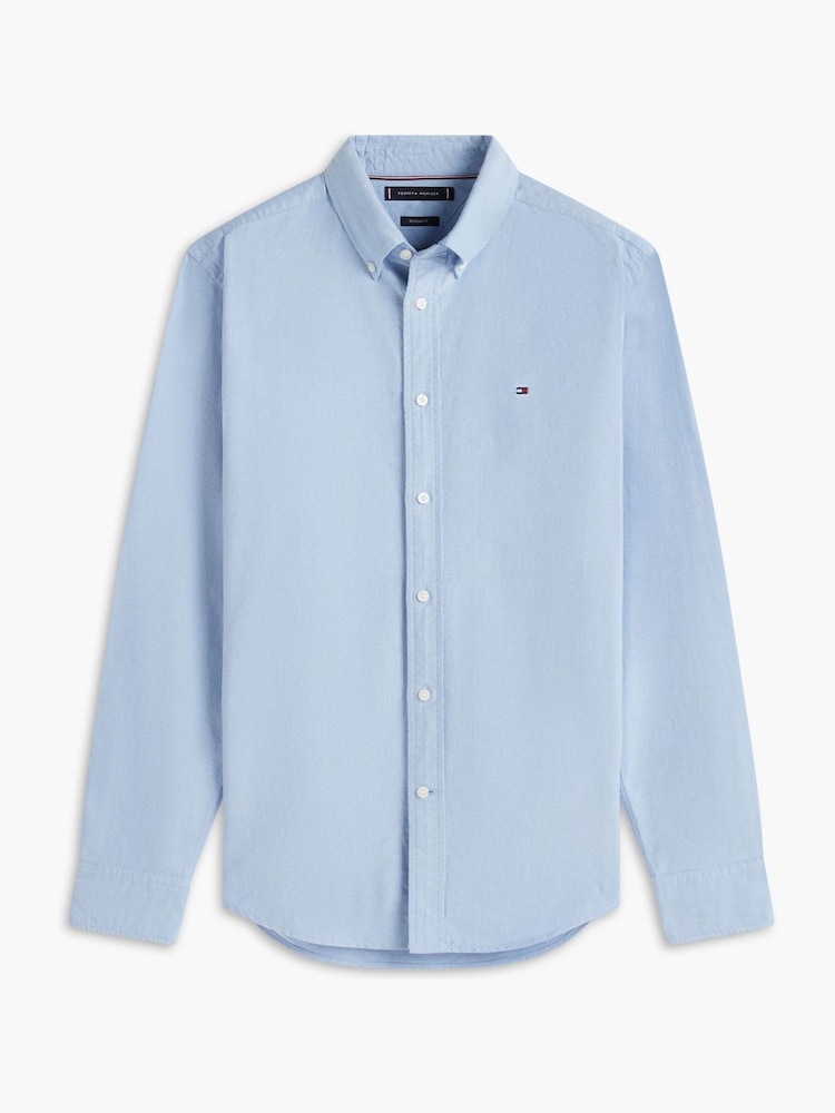 Tommy Hilfiger Blue Solid Heritage Oxford Shirt - Image 6 of 6 Tommy Hilfiger Blue Solid Heritage Oxford Shirt - Image 6 of 6