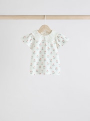 Pink and White Floral Baby Jersey Short Sleeve Tops 3 Pack - Image 3 of 11