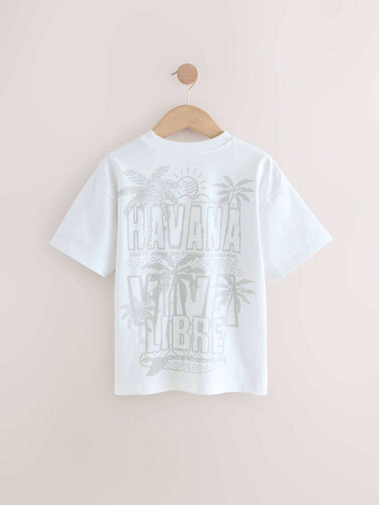 White Back Print - T-shirt décontracté à manches courtes imprimé graphique (3-16ans) - Image 2 of 4