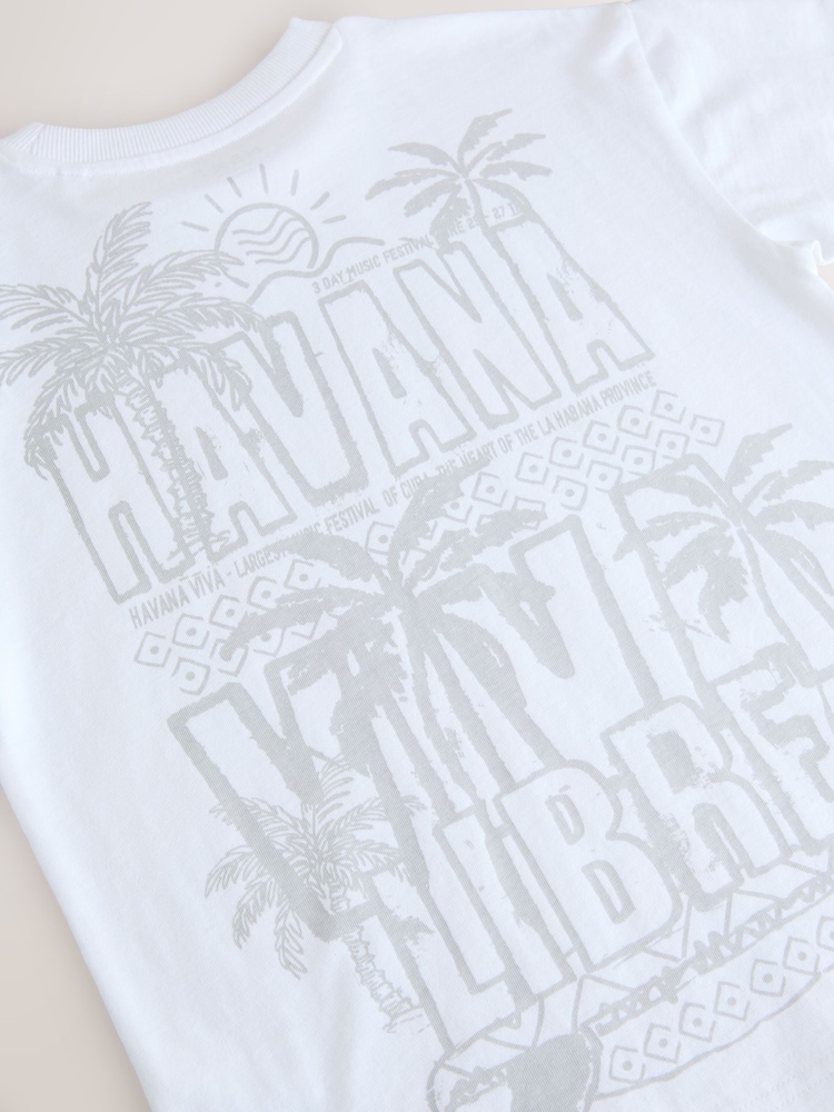 White Back Print - T-shirt décontracté à manches courtes imprimé graphique (3-16ans) - Image 4 of 4