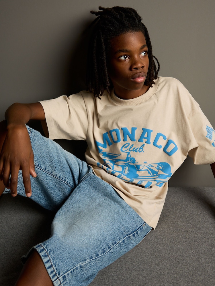 Stone Monaco Racing Relaxed Fit Short Sleeve Graphic Print T-Shirt (3-16yrs) - Image 2 of 8
