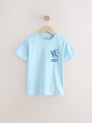Blue Shark Back Print Short Sleeve Graphic Print T-Shirt (3-16yrs) - Image 1 of 4