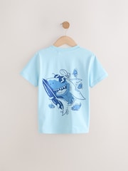 Blue Shark Back Print Short Sleeve Graphic Print T-Shirt (3-16yrs) - Image 2 of 4