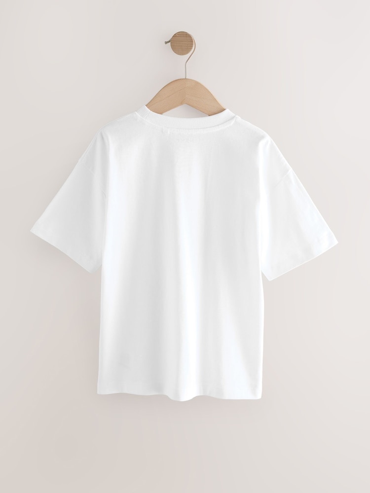 White Nyc Cartoon Relaxed Fit Short Sleeve Graphic Print T-Shirt (3-16yrs) - Image 2 of 4 White Nyc Cartoon Relaxed Fit Short Sleeve Graphic Print T-Shirt (3-16yrs) - Image 2 of 4