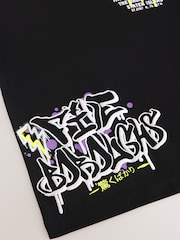 Black Graffiti Relaxed Fit Short Sleeve Graphic Print T-Shirt (3-16yrs) - Image 4 of 4