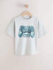 Controlador gris - Camiseta holgada de manga corta con estampado gráfico (3-16 años) - Imagen 1 de 4