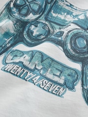 Controlador gris - Camiseta holgada de manga corta con estampado gráfico (3-16 años) - Imagen 3 de 4