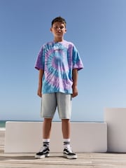 Purple/Blue Relaxed Fit Tie Dye Graphic Print Short Sleeve T-Shirt (3-16yrs) - Image 2 of 9