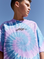Purple/Blue Relaxed Fit Tie Dye Graphic Print Short Sleeve T-Shirt (3-16yrs) - Image 5 of 9