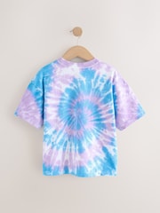 Purple/Blue Relaxed Fit Tie Dye Graphic Print Short Sleeve T-Shirt (3-16yrs) - Image 7 of 9