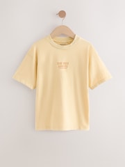 Yellow Back Print Relaxed Fit Washed Short Sleeve Graphic Print 100% Cotton T-Shirt (3-16yrs) - Image 1 of 4
