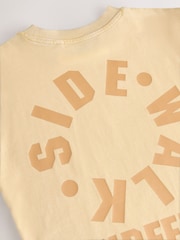 Yellow Back Print Relaxed Fit Washed Short Sleeve Graphic Print 100% Cotton T-Shirt (3-16yrs) - Image 4 of 4