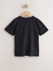 Black/Gold Football Regular Fit Short Sleeve Graphic 100% Cotton T-Shirt (3-16yrs) - Image 2 of 4