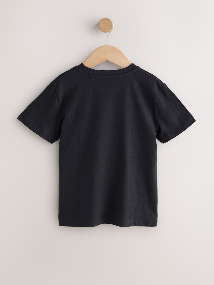 Black/Gold Football Regular Fit Short Sleeve Graphic 100% Cotton T-Shirt (3-16yrs) - Image 2 of 4