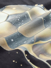 Black/Gold Football Regular Fit Short Sleeve Graphic 100% Cotton T-Shirt (3-16yrs) - Image 3 of 4