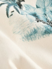 Crema con estampado trasero de palmera - Camiseta holgada de manga corta con estampado gráfico (3-16 años) - Imagen 6 de 7