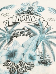 Crema con estampado trasero de palmera - Camiseta holgada de manga corta con estampado gráfico (3-16 años) - Imagen 7 de 7