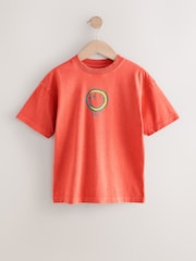 Red Relaxed Fit Washed Short Sleeve Graphic Print 100% Cotton T-Shirt (3-16yrs) - Image 1 of 4