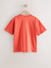 Red Relaxed Fit Washed Short Sleeve Graphic Print 100% Cotton T-Shirt (3-16yrs) - Image 2 of 4