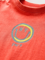 Red Relaxed Fit Washed Short Sleeve Graphic Print 100% Cotton T-Shirt (3-16yrs) - Image 3 of 4