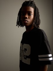 Black Varsity Relaxed Fit Short Sleeve Graphic Print T-Shirt (3-16yrs) - Image 4 of 8