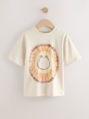 Stone Tie Dye Smile Relaxed Fit Short Sleeve Graphic Print T-Shirt (3-16yrs) - Image 4 of 7