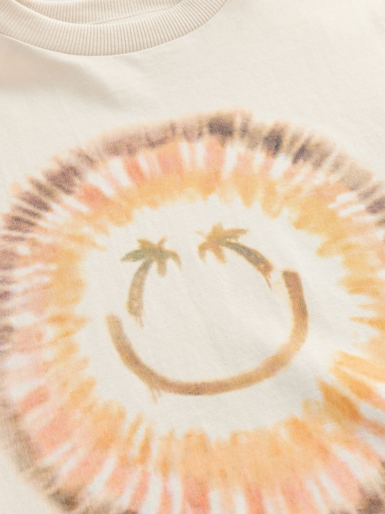 Stone Tie Dye Smile Relaxed Fit Short Sleeve Graphic Print T-Shirt (3-16yrs) - Image 7 of 7