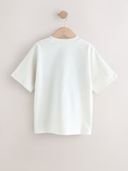 White Graffiti Football Relaxed Fit Short Sleeve Graphic Print T-Shirt (3-16yrs) - Image 2 of 4