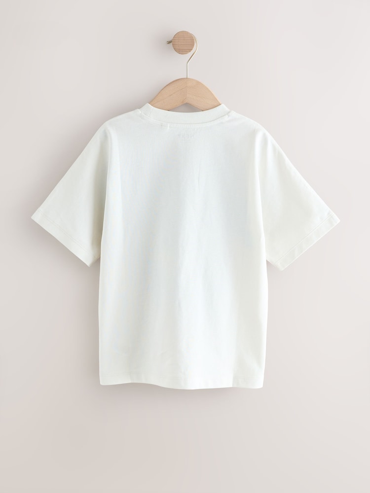White Graffiti Football Relaxed Fit Short Sleeve Graphic Print T-Shirt (3-16yrs) - Image 2 of 4