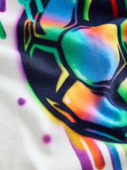 White Graffiti Football Relaxed Fit Short Sleeve Graphic Print T-Shirt (3-16yrs) - Image 3 of 4
