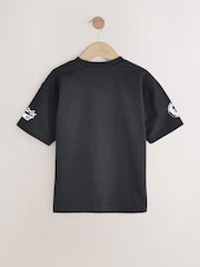Black/White Skull Relaxed Fit Short Sleeve Graphic Print T-Shirt (3-16yrs) - Image 2 of 4