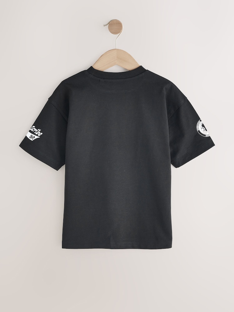 Black/White Skull Relaxed Fit Short Sleeve Graphic Print T-Shirt (3-16yrs) - Image 2 of 4