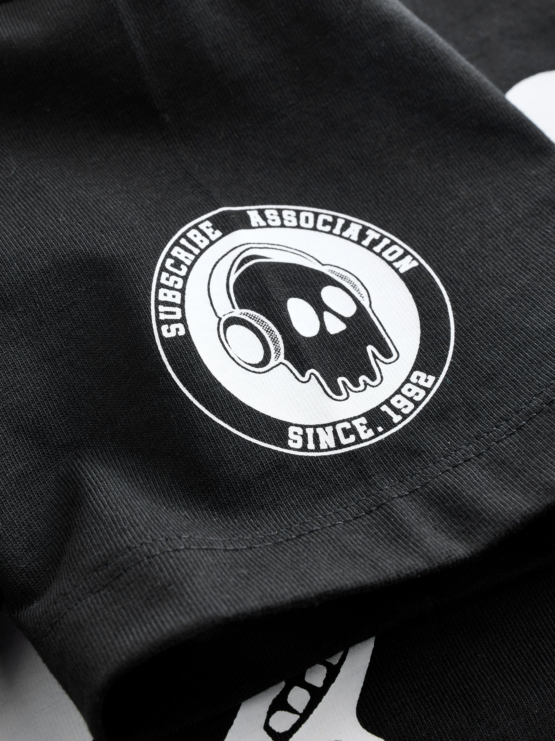 Buy Black/White Skull Relaxed Fit Short Sleeve Graphic Print