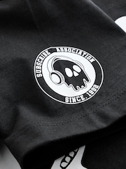 Black/White Skull Relaxed Fit Short Sleeve Graphic Print T-Shirt (3-16yrs) - Image 3 of 4