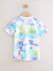 White/Blue Relaxed Fit Short Sleeve All-Over Print 100% Cotton T-Shirt (3-16yrs) - Image 2 of 4