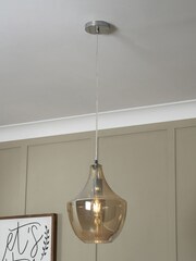 BHS Jena Glass Pendant Ceiling Light - Image 1 of 6