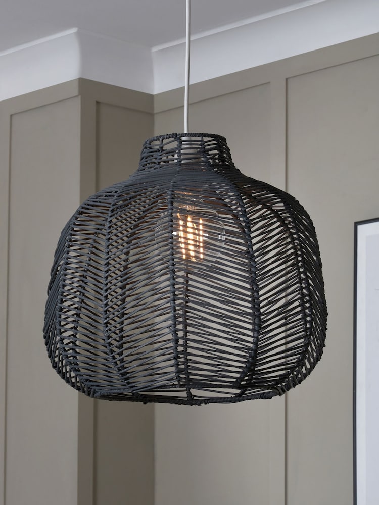 BHS Grey Leo Rattan Easyfit Shade - Image 1 of 6