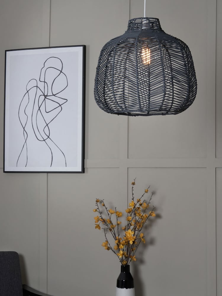 BHS Grey Leo Rattan Easyfit Shade - Image 2 of 6
