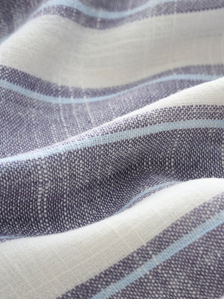 Blue/White Stripe Sleeveless Shirt With Linen - Image 7 of 9