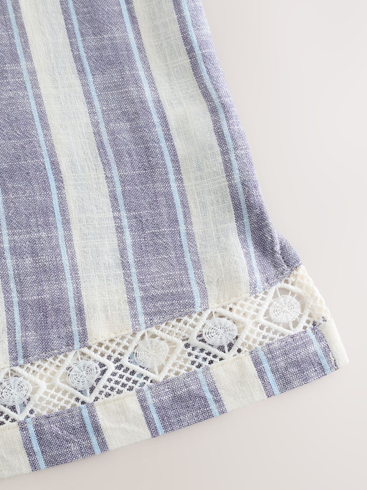 Blue/White Stripe Sleeveless Shirt With Linen - Image 9 of 9