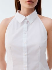 White Sleeveless Fitted Shirt - Image 4 of 7
