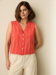 Red Broderie Waistcoat - Image 1 of 7