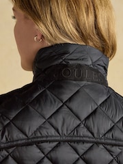 Joules Braemar Luxe Black Showerproof Diamond Quilted Gilet - Image 12 of 12