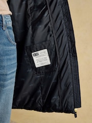 Joules Pembury Navy Longline Showerproof Padded Gilet with Hood - Image 10 of 11