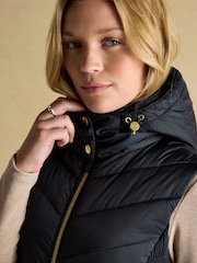 Joules Pembury Navy Longline Showerproof Padded Gilet with Hood - Image 5 of 11
