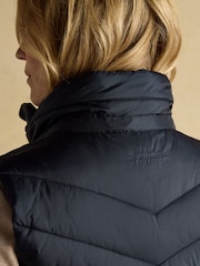 Joules Pembury Navy Longline Showerproof Padded Gilet with Hood - Image 7 of 11