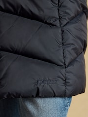 Joules Pembury Navy Longline Showerproof Padded Gilet with Hood - Image 9 of 11