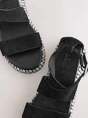 Black Suede Standard/Wide Fit Forever Comfort® Chunky Flatform Sandals - Image 11 of 11